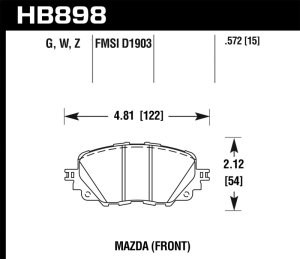 Fiat 124 Spider Brake Pads - Front - Hawk Performance - DTC-60 - `17-`19
